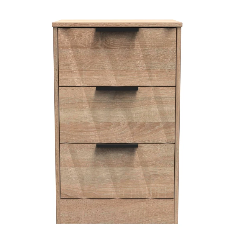 Image of Ready Assembled 2 U Washington 3 Drawer Bedside Cabinet (Ready Assembled) in Light Oak Light Oak Unisex