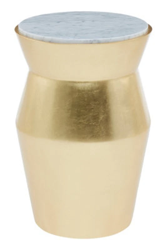 Image of Orsina Lino Large Gold Drum Side Table