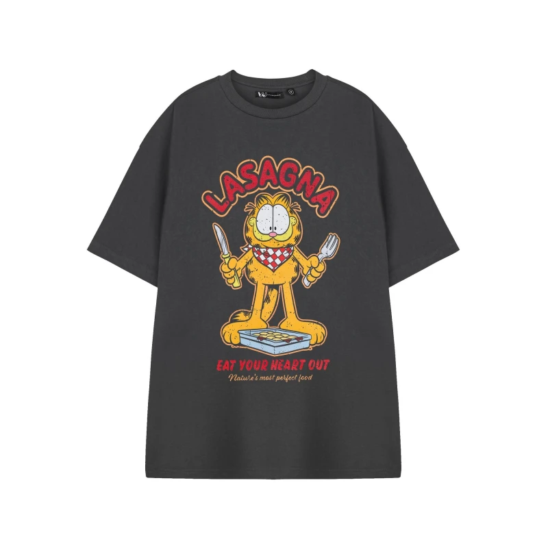 Image of Garfield Garfield Men Short Sleeved T-Shirt in Grey Size: Small Grey S Male 5063203908141