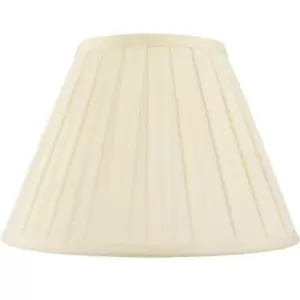 Image of 16" Tapered Drum Lamp Shade Cream Box Pleated Fabric Cover Classic & Elegant