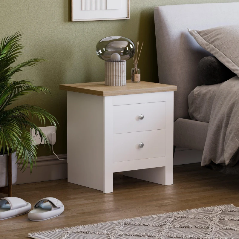 Image of Lassic Vida Designs Arlington 2 Drawer Bedside Chest White unisex 2 Drawer
