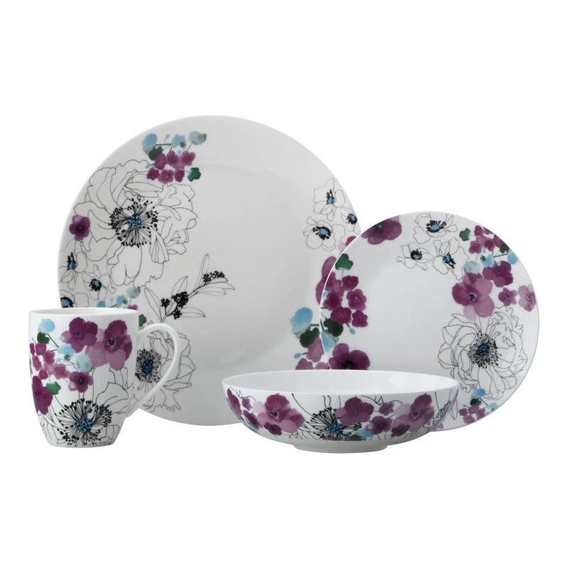 Image of Maxwell & Williams Viola Coupe 16 Piece Dinner Set White