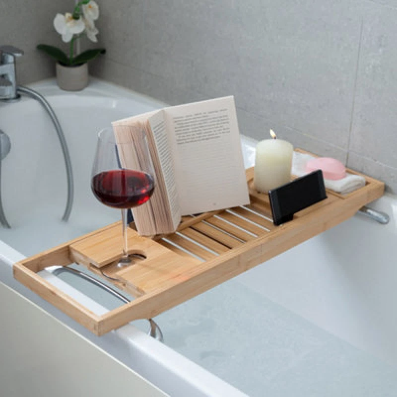 Image of Winning Natural Bamboo Bath Caddy