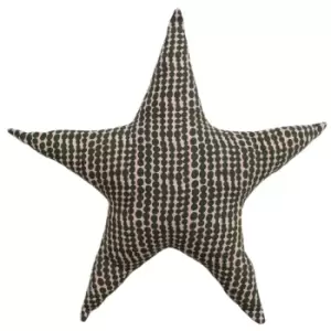 Image of Little Furn. Printed Star Pre-filled Cushion Cotton Pink/Mustard