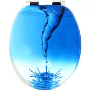 Image of Slow Close Heavy Duty Toilet Seat Slow Closing Seat Motif MDF ABS Hinges Loo Lid Waterhose (de)