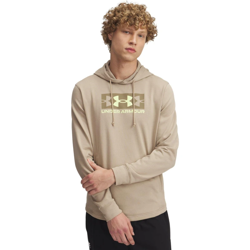 Image of Under Armour Mens RV Terry Logo Performance Hoodie Brown male S