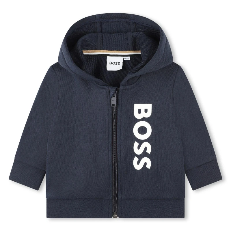 Image of Boss Logo Zip Hoodie - Blue Blue One Size