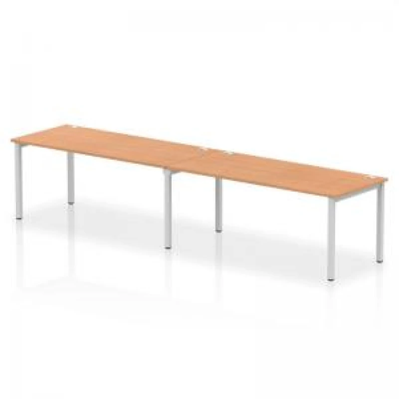 Image of Impulse Impulse Bench Single Row 2 Person 1800 Silver Frame Office Bench Desk Oak IMBS218OAKS