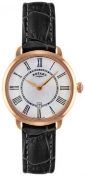 Image of Rotary Ladies Elise Black Leather Strap LS02919/41 Watch