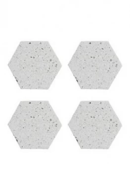 Image of Typhoon Elements Terrazzo Hexagonal Coasters ; Set Of 4