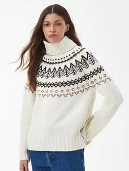 Image of Barbour Barbour Mersea Knitted Jumper - Cream, Size 14, Women