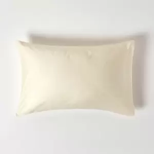 Image of HOMESCAPES Cream Organic Cotton Housewife Pillowcase 400 Thread Count - Cream - Cream