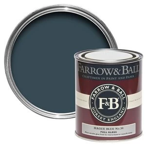 Image of Farrow & Ball Hague blue No. 30 Gloss Metal & wood Paint 0.75L