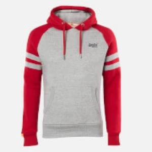 Image of Superdry Mens Classic Raglan Hoodie - Collective Dark Grey Grit - M