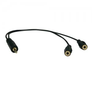 Image of Tripp Lite 3.5mm Mini Stereo Cable adapter Y Splitter for Speakers and