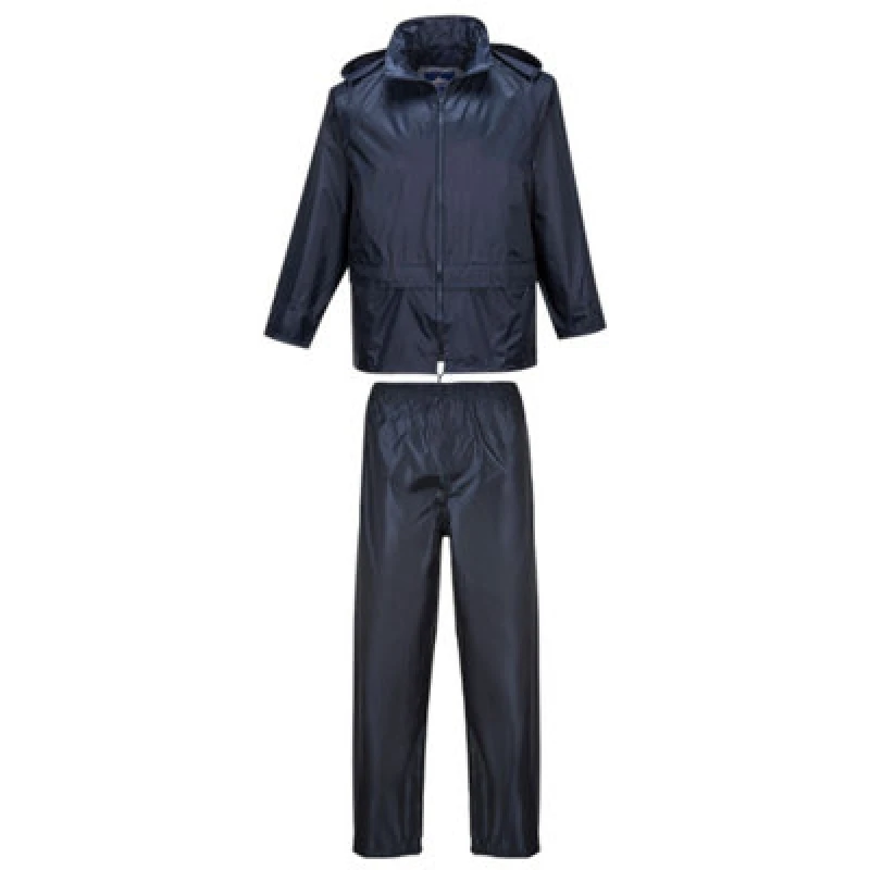 Image of Portwest Essentials 2 Piece Waterproof Rain Suit L440NARM Colour: Navy