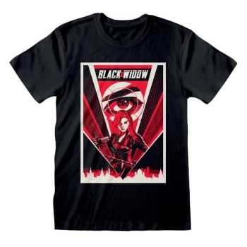 Image of Black Widow Movie - Poster Unisex Large T-Shirt - Black