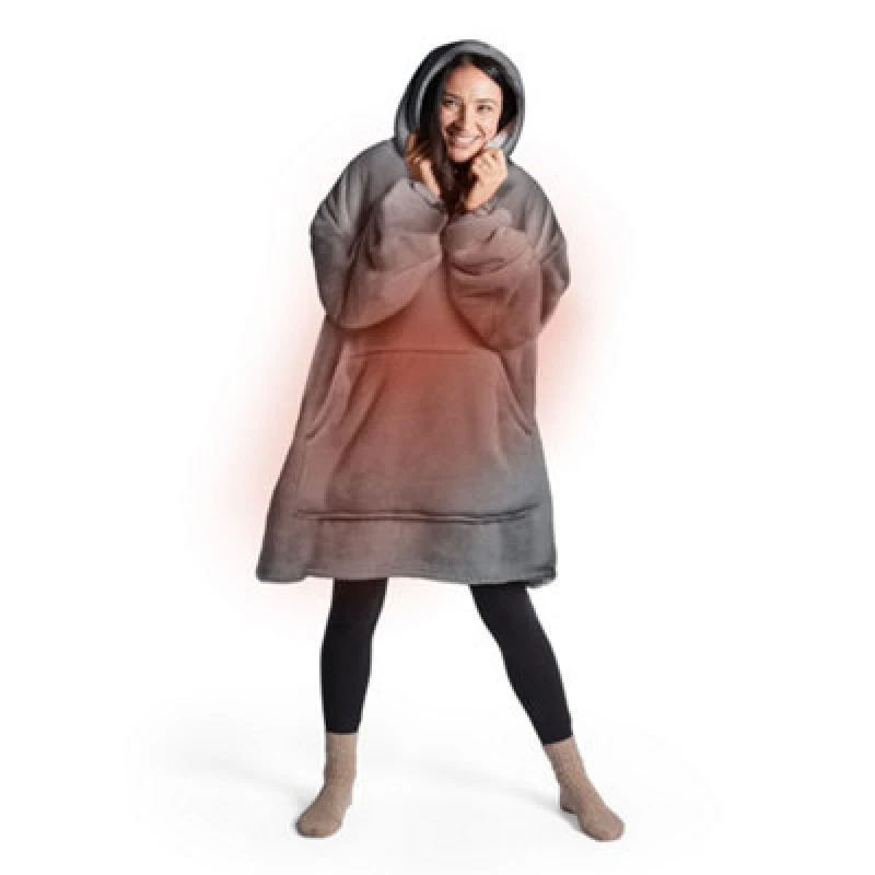 Image of Silentnight Heat Genie Self Heating Oversized Hoodie - Charcoal Grey Grey WA96V Unisex