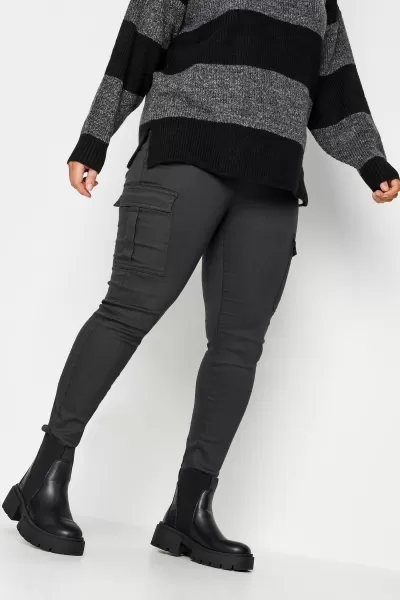 Image of Yours Cargo Grace Jegging Slate, Grey, Size 22, Women