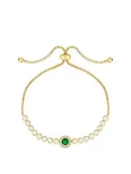 Image of Jon Richard Jon Richard Gold Plated And Emerald Center Stone Tennis Toggle Bracelet