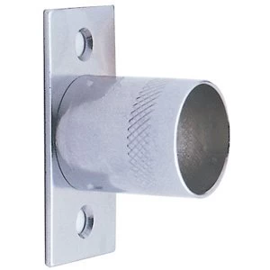 Image of Colorail Chrome effect Steel Rail centre bracket (Dia)25mm Pack of 2