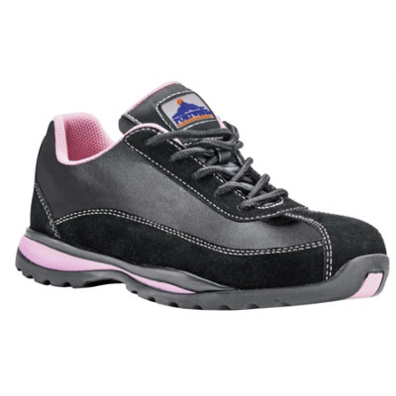 Image of Portwest Steelite Womens S1P HRO Safety Trainers FW39BPR37 Colour: Black / Pink
