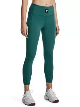 Image of Under Armour Project Rock Meridian Ankle Length Leggings - Green Size M Women