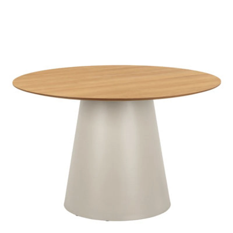 Image of Furniture To Go Soli Round Dining Table In Oak/grey 120X75Cm