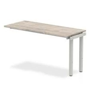 Image of Trexus Bench Desk Single Extension Silver Leg 1400x800mm Grey Oak Ref