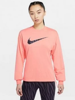 Image of Nike Nsw Icon Clash Long Sleeve Top - Light Pink