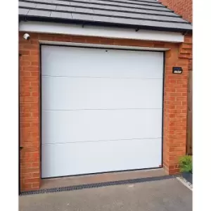 Image of Birkdale Premium Remote Control Sectional Garage Door in White Smooth Painted Finish - Up to 250cms wide and 240cms high