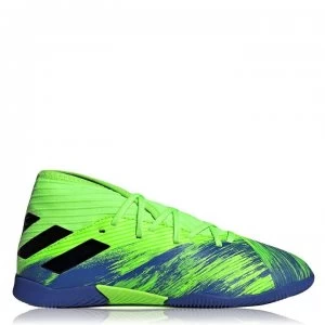 Image of adidas Nemeziz Childrens Indoor Football Trainers - Green/Black/Blu