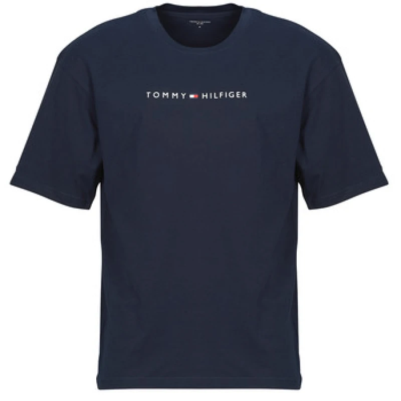 Image of Tommy Hilfiger SS TEE CONT. LOGO mens T shirt in Marine
