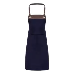 Image of Premier Espresso Bib Apron (One Size) (Navy/Brown)