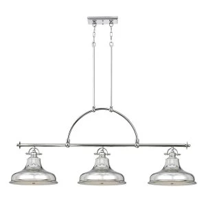 Image of 3 Light Pendant Bar Chandelier Light Silver, E27
