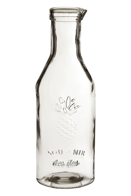 Image of Premier Housewares Dayla Clear Glass Embossed Pineapple Design Carafe Clear