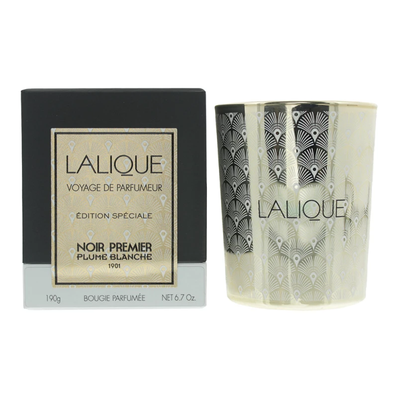 Image of Lalique Noir Premier Plume Blanche Candle 190g