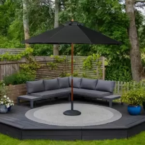 Image of Harbour Lifestyle Kratos 3M Wooden Parasol - Black