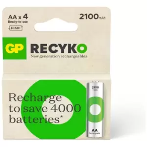 Image of GP GPRHC212E035 GP Recyko NiMH 2100mAh AA 4's ECV paper box