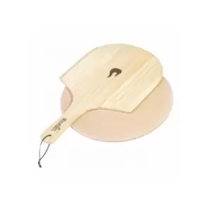 Image of Char-Broil Pizza Stone Kit - With Ceramic Stone & Wooden Peel