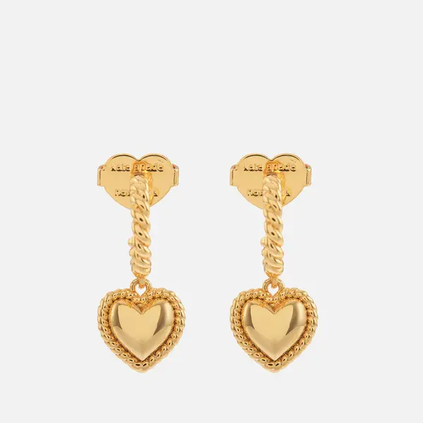 Image of Kate Spade New York Heart Gold-Tone Huggie Earrings