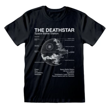 Image of Star Wars - Death Star Sketch Unisex Medium T-Shirt - Black