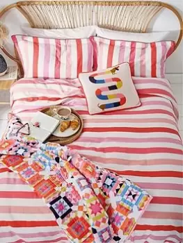 Image of Joules Lighthouse Stripe Duvet Set 100% Cotton - Sk