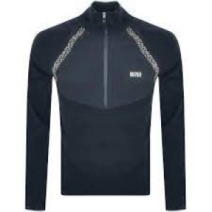 Image of Hugo Boss Athleisure Zaxel Half Zip Jumper Black Size S Men