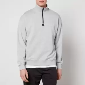 Image of HUGO Durty Cotton Quarter-Zip Sweatshirt - M