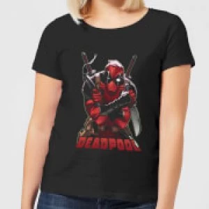 Image of Marvel Deadpool Ready For Action Womens T-Shirt - Black