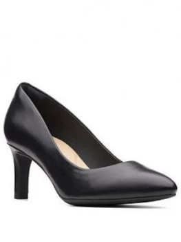Image of Clarks Calla Rose Wide Fit Heeled Shoe - Black