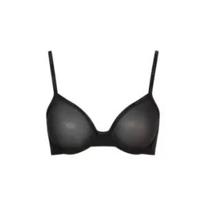 Image of Calvin Klein Sheer Marq Demi Unlined Bra - Black