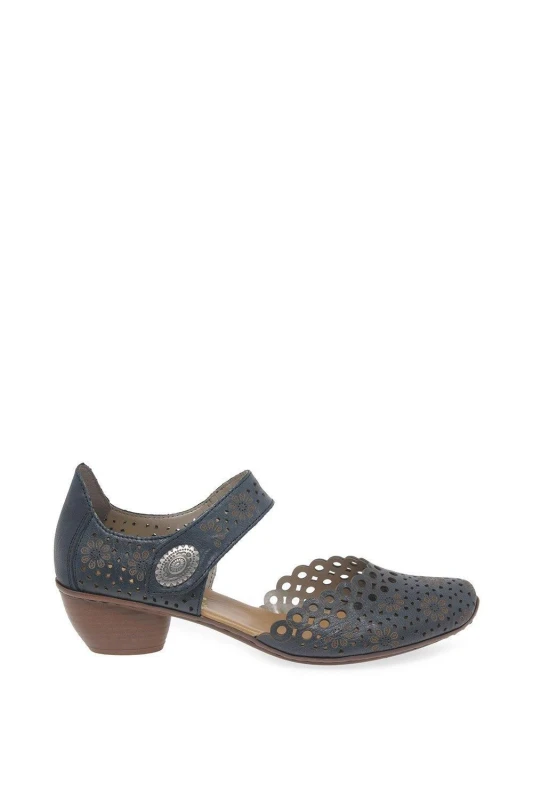 Image of Rieker 'Pia' Mary Jane Court Shoes Navy