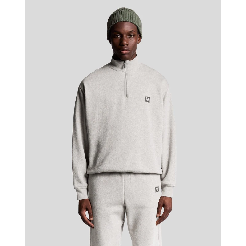 Image of Lyle and Scott Loungewear quarter Zip Sweatshirt Beige male S